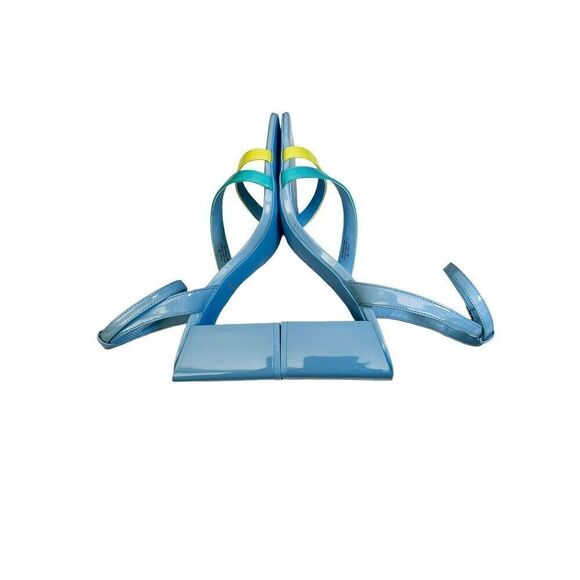 Chelsea and Violet Holli Patent Color Block Ankle Strap Sandals Size 9 - Picture 4 of 9